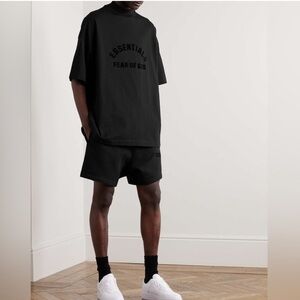NWT Essentials Fear of God Black Mock Neck Short Sleeved Shirt— Mens Large